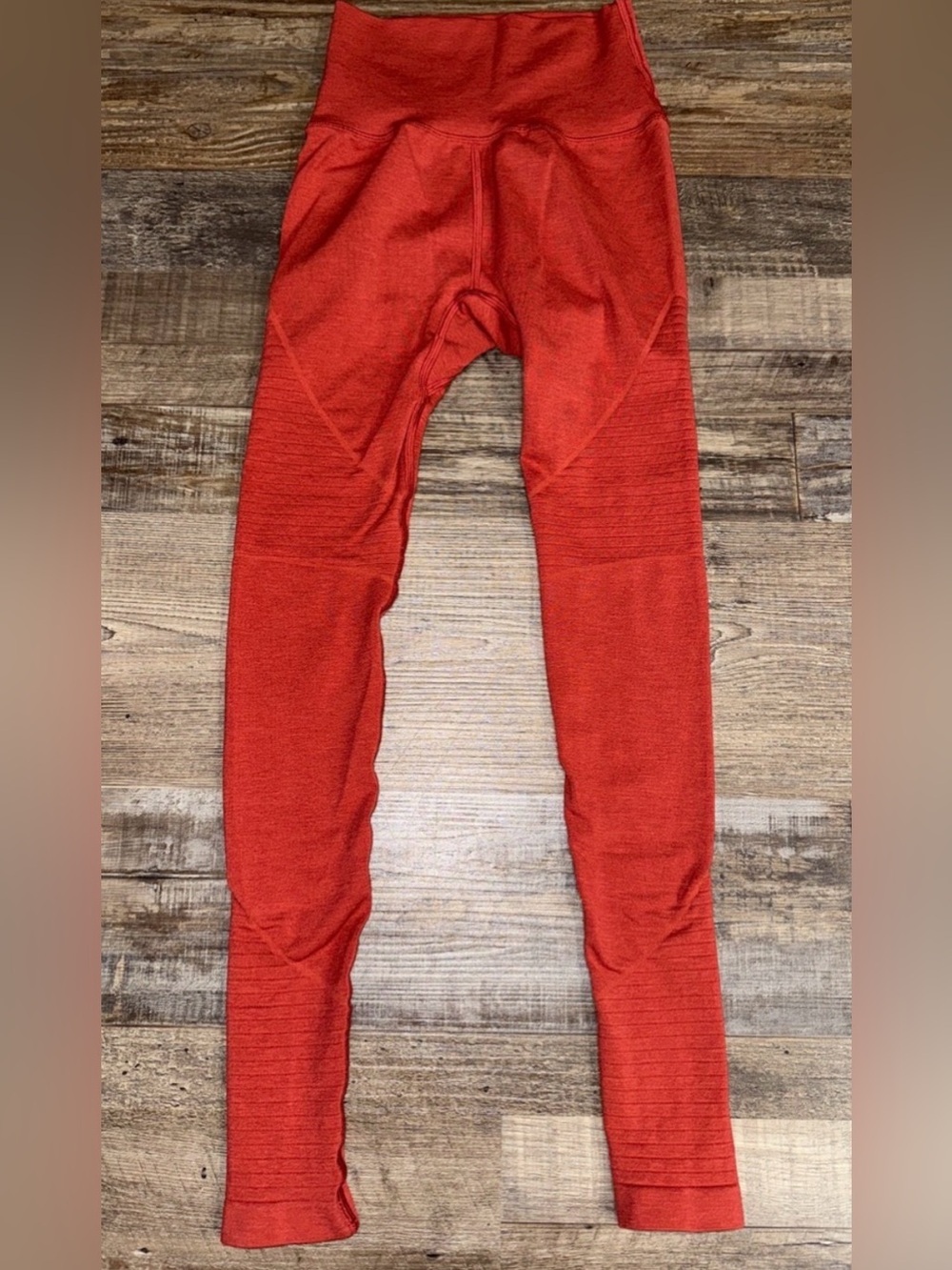 Alphalete Revival Seamless Leggings XS High Waist Brick Red Compression Athletic